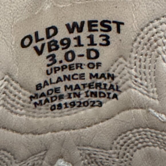 Old West Cowboy Boots Youth Size 3.0-D Style VB9113 Western Rodeo Ranch - Picture 11 of 11